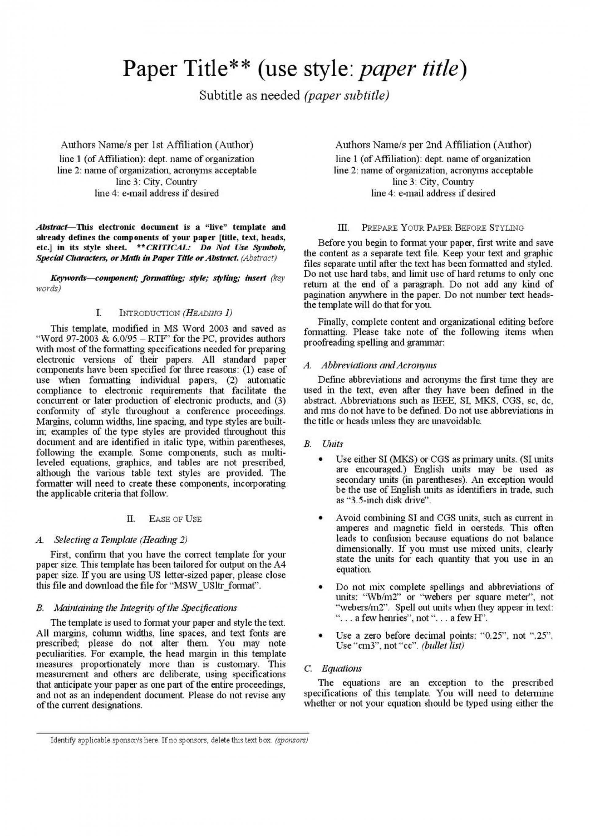 006 Research Paper Page 1 Ieee Format Ms Museumlegs Throughout Ieee 