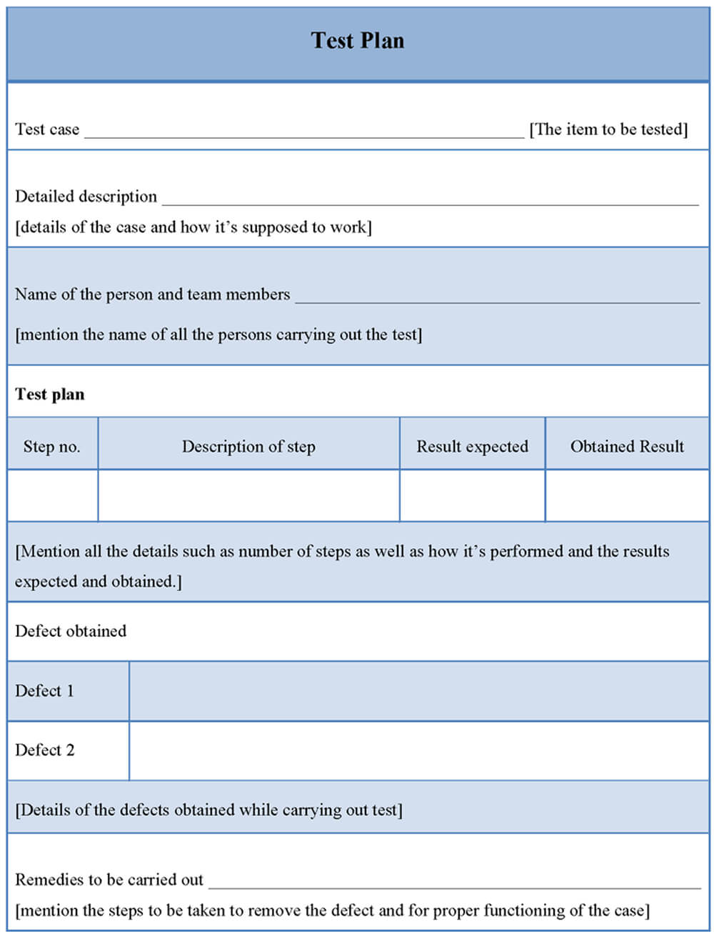 Software Test Plan Template Word