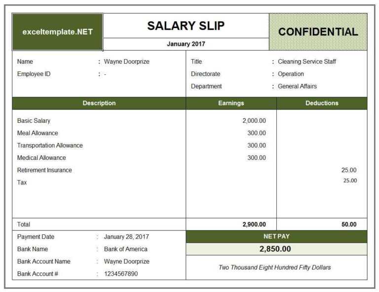 10 Payslip Template Word Excel Pdf Templates Payroll With 