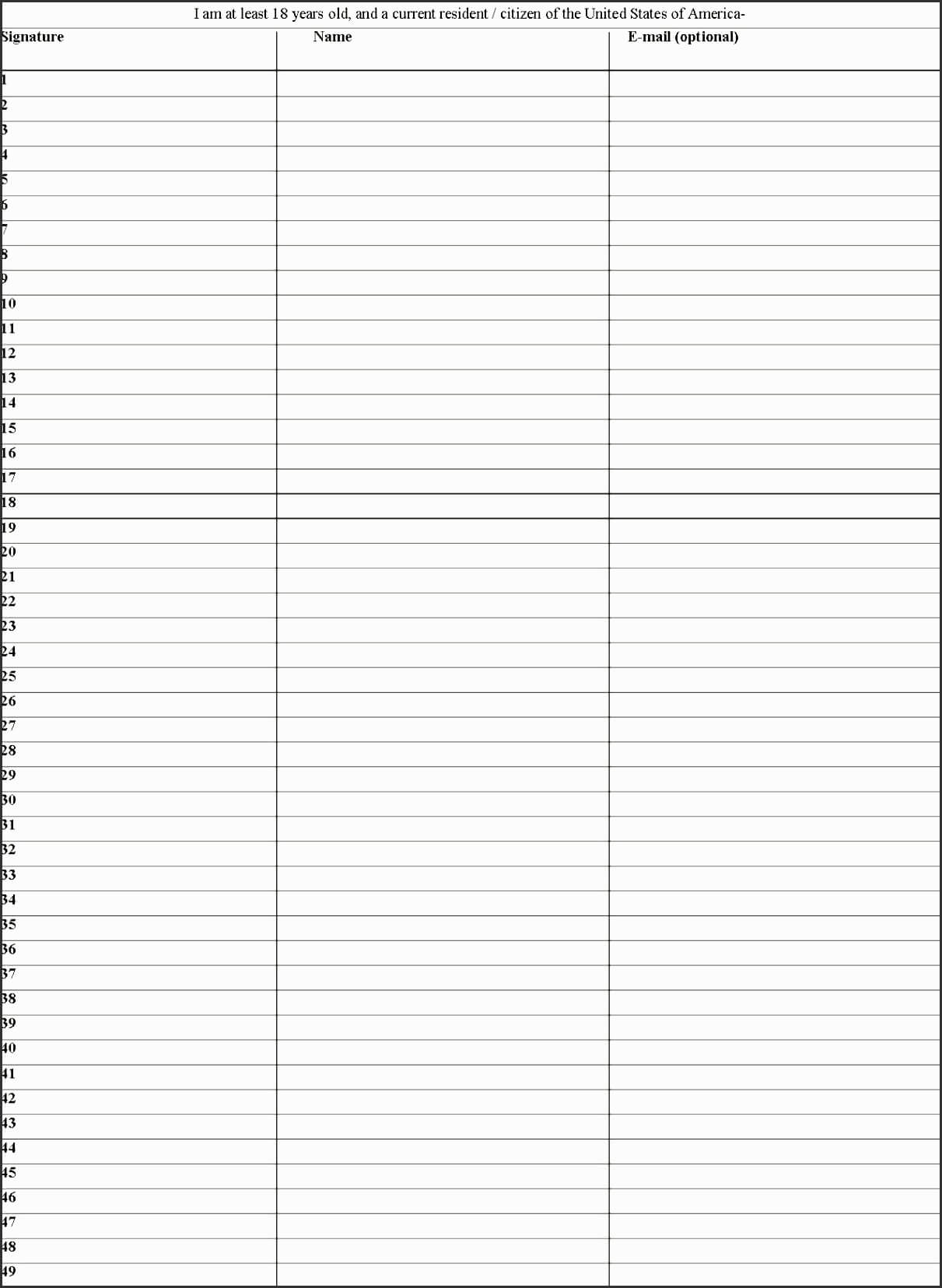 Blank Petition Template