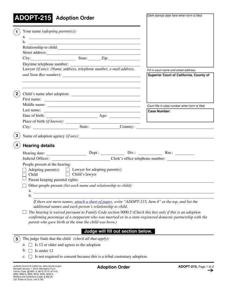 Child Adoption Certificate Template