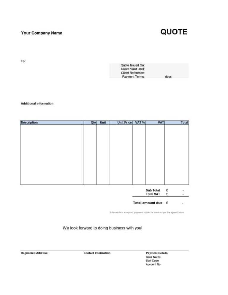 Work Estimate Template Word