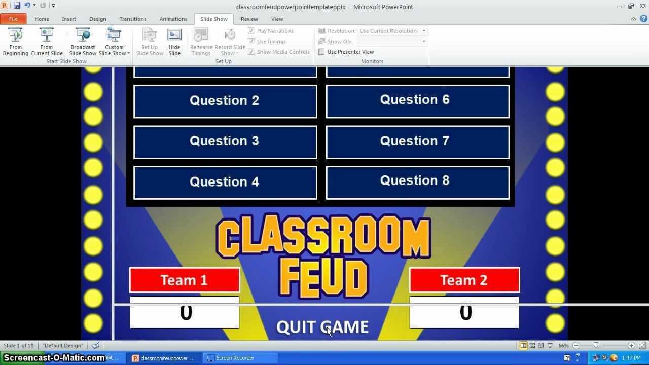 how to set up sudden death questions family feud powerpoint