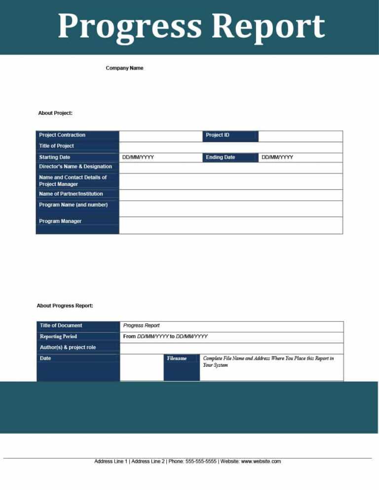 Project Status Report Template Ppt