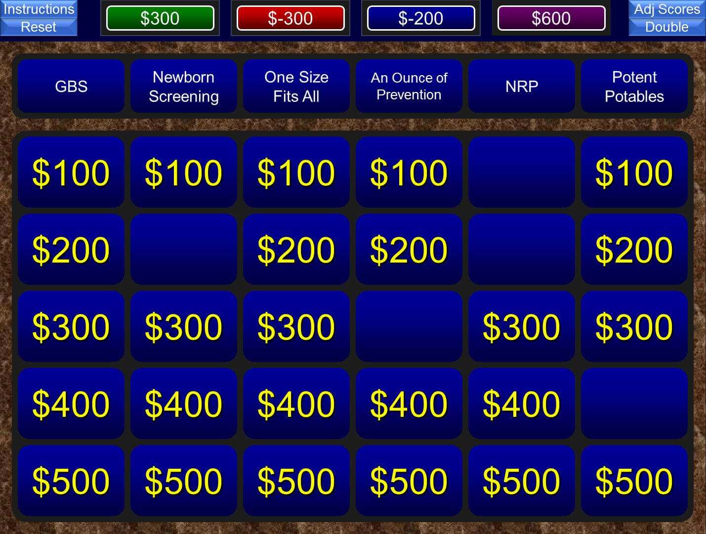 Jeopardy Powerpoint Template 3 Categories Free