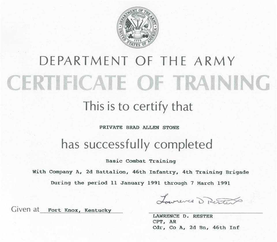 Army Certificate Of Training Template Doyadoyasamos Within Army