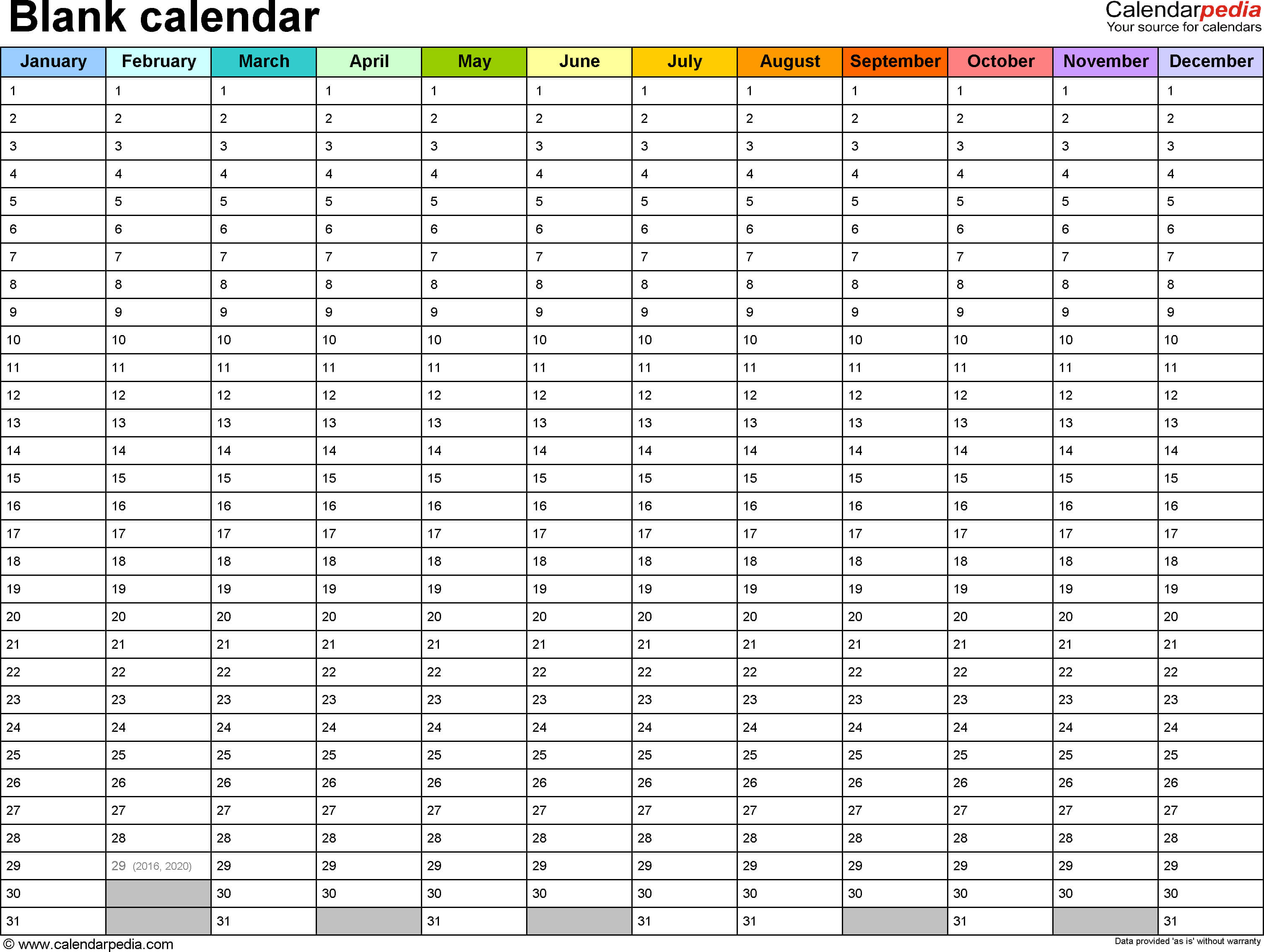 Blank Calendars Free Printable Microsoft Word Templates With Month At 