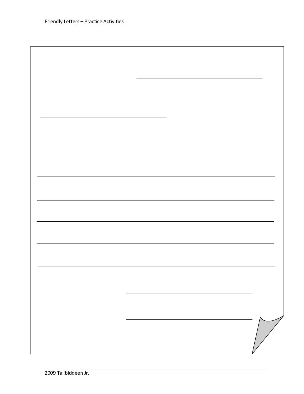 Blank Letter Writing Template For Kids