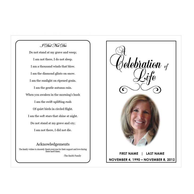 Free Obituary Template For Microsoft Word