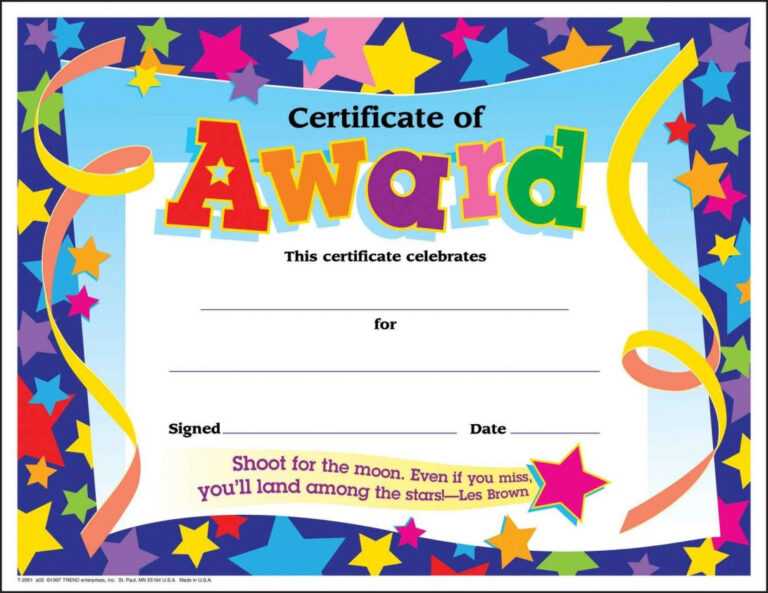 Certificate Template For Kids Free Templates Sample Blank Of For Star ...