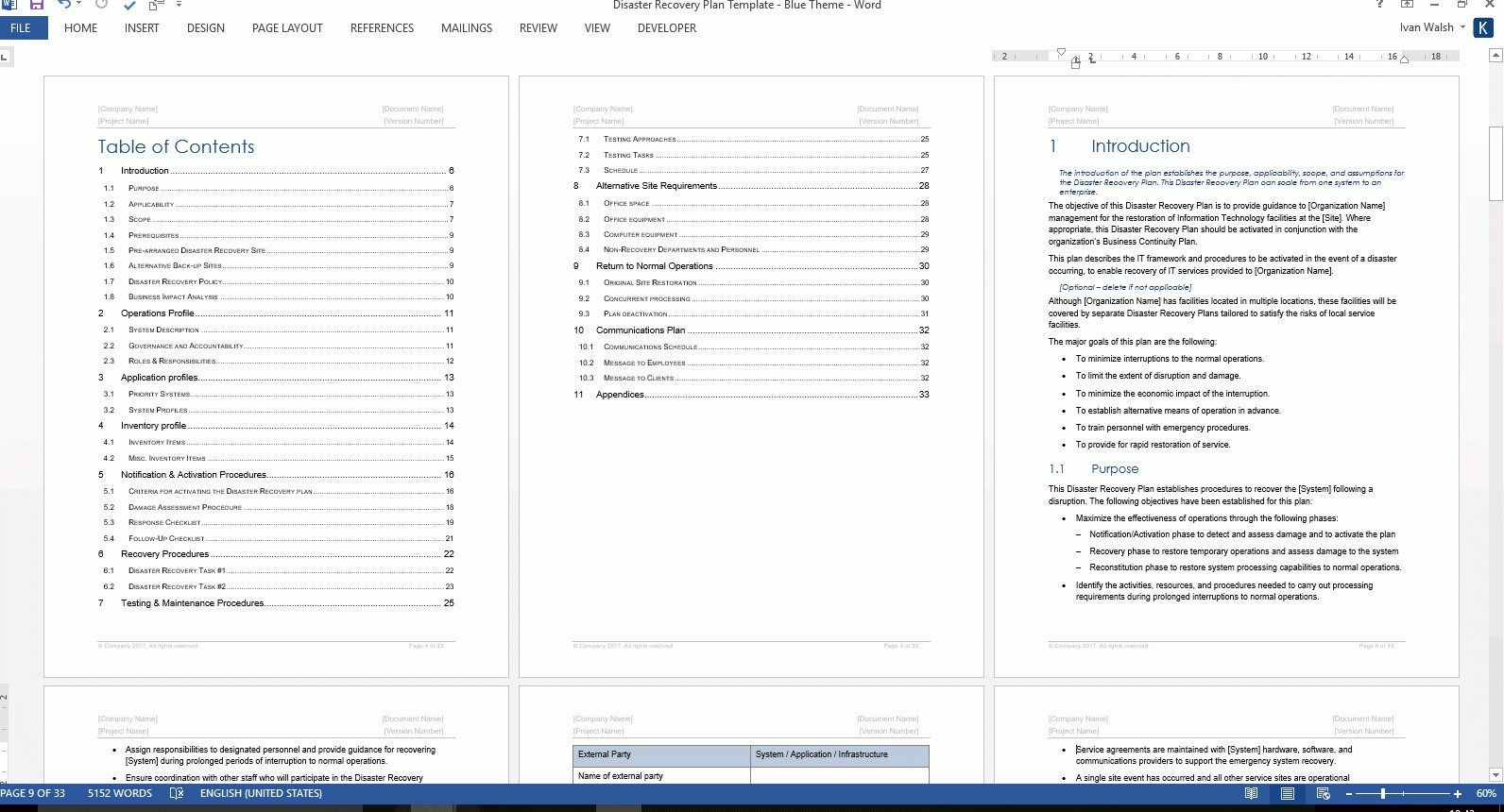 Disaster Recovery Plan Template (Ms Word+Excel) – Templates For Dr Test ...