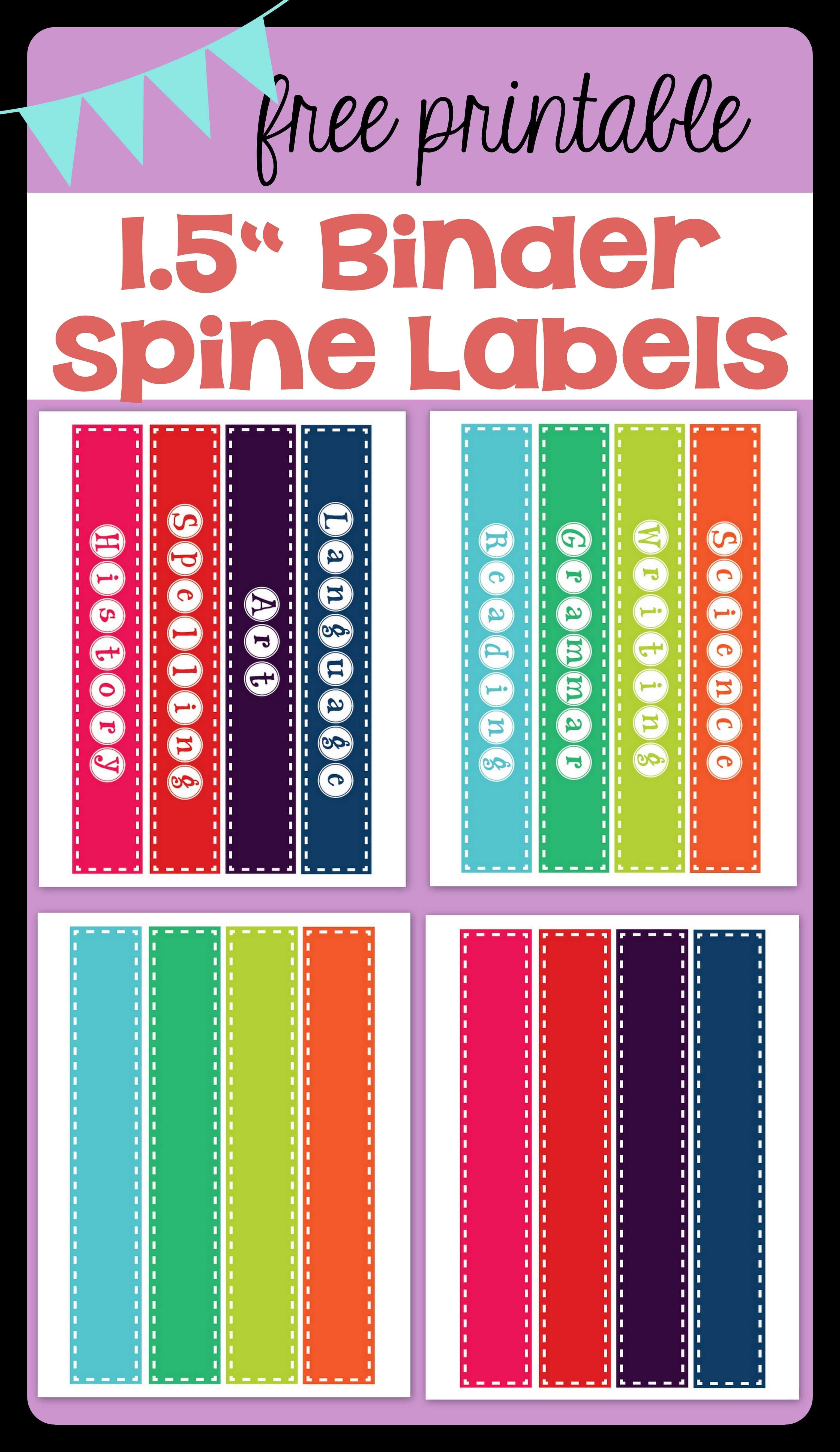 Free Printable Binder Spine Label Template 1