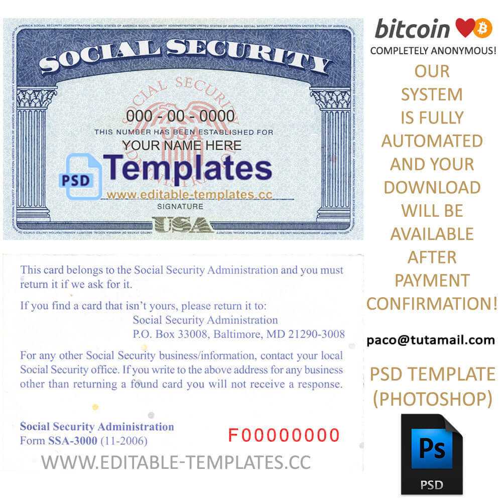 Ssn Template Psd Download Free Free Printable Templates