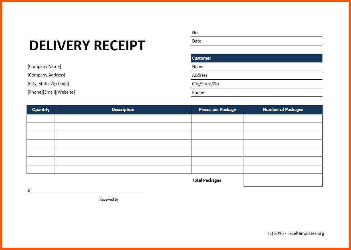 Goods Delivery Receipt Template Yupar.magdalene Project Inside Proof