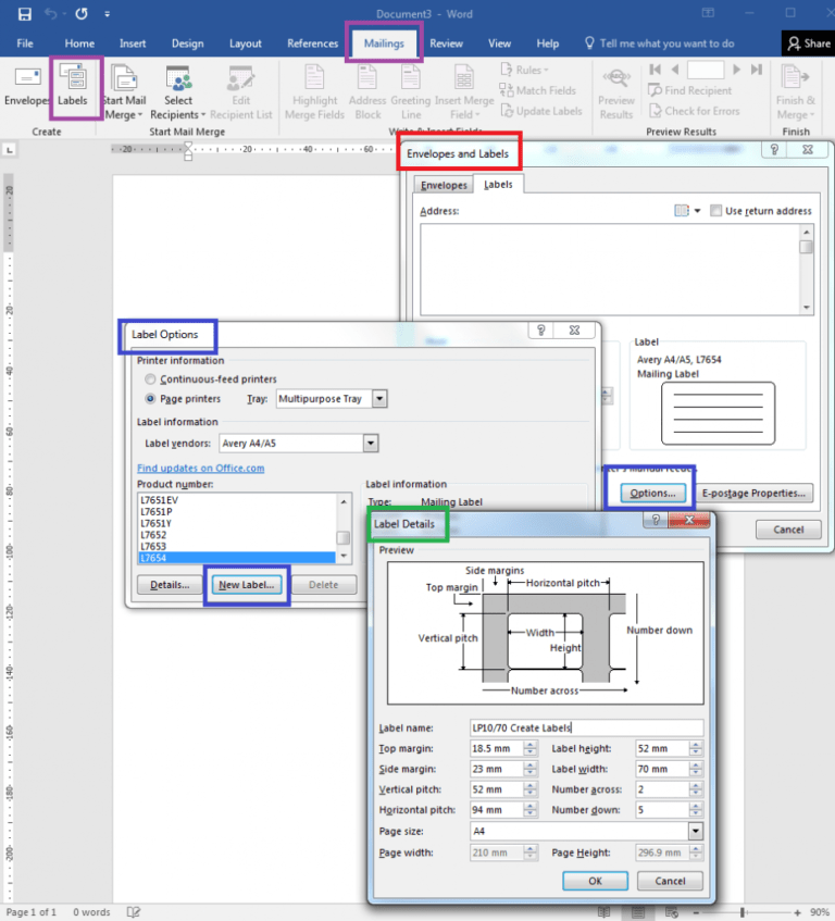 How To - How To Create Your Own Label Templates In Word within Label Template 21 Per Sheet Word ...