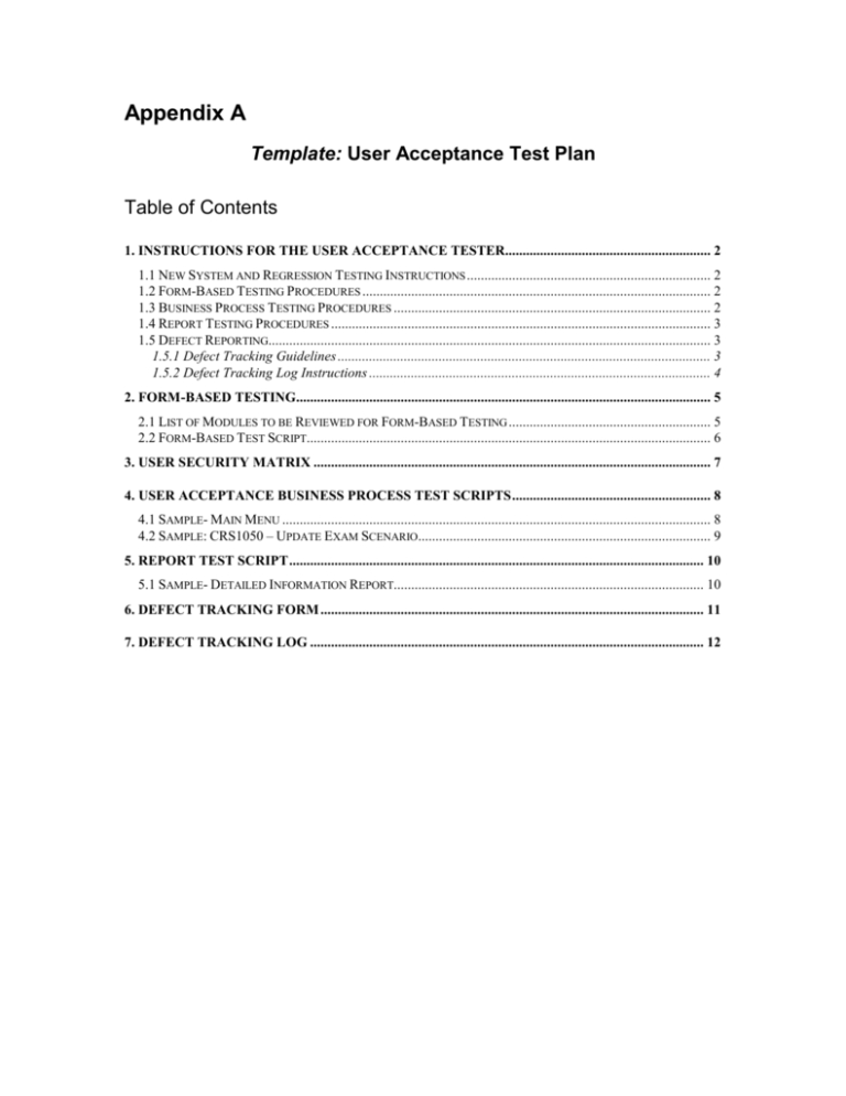 Acceptance Test Report Template