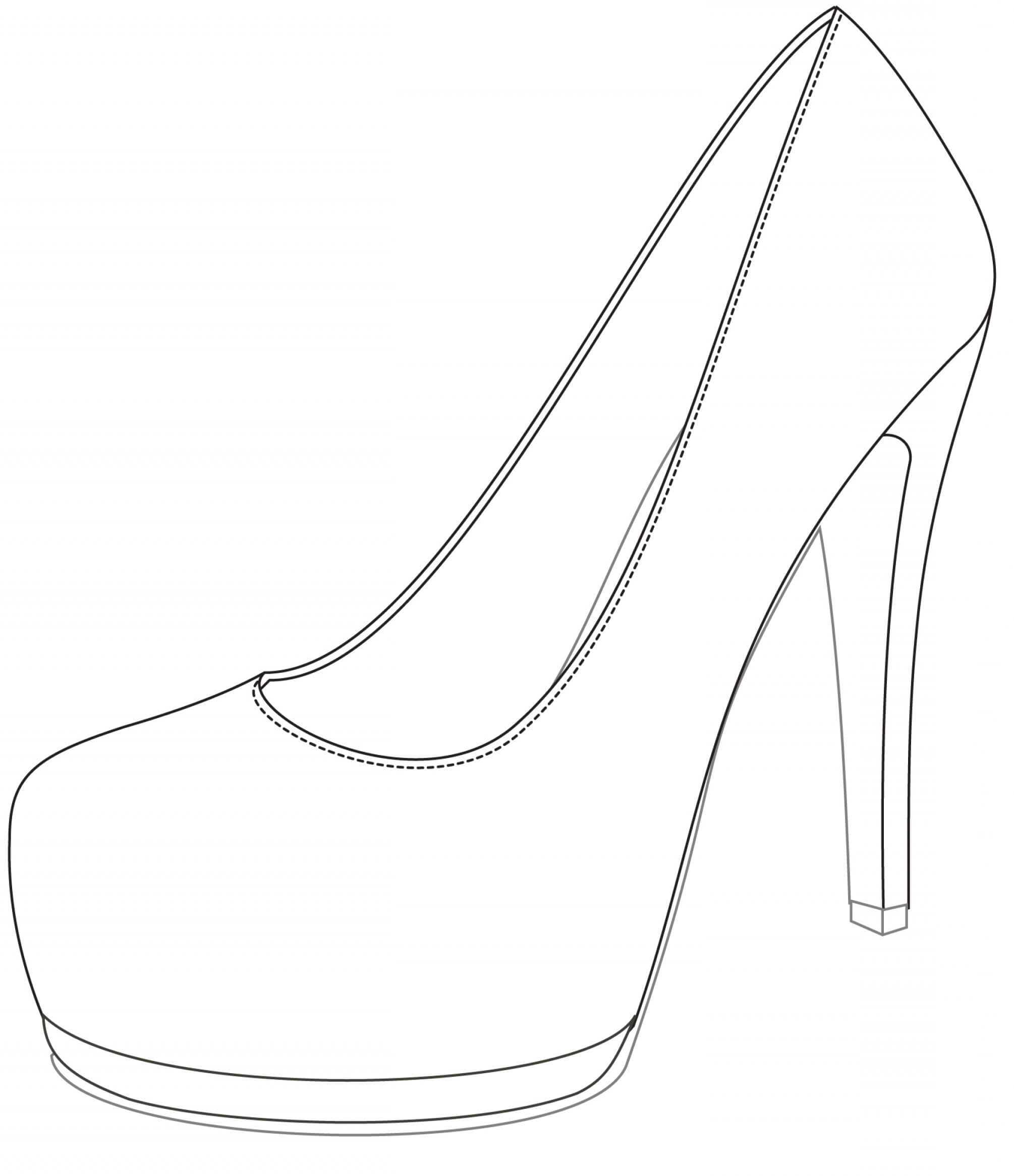 Shoe Drawing Template | Free Download Best Shoe Drawing Within High ...