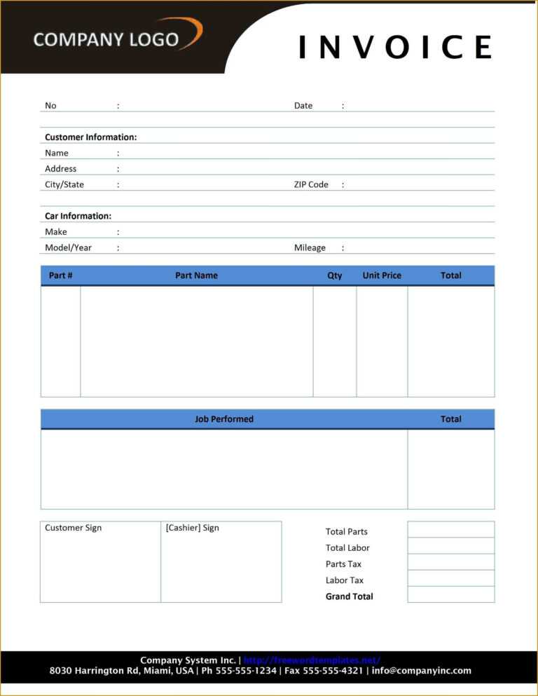 microsoft office word invoice template