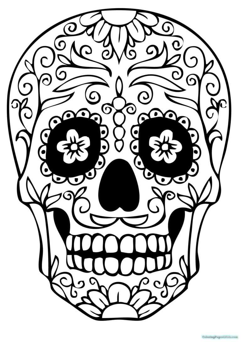 Sugar Skull Drawing Template At Paintingvalley Explore pertaining to