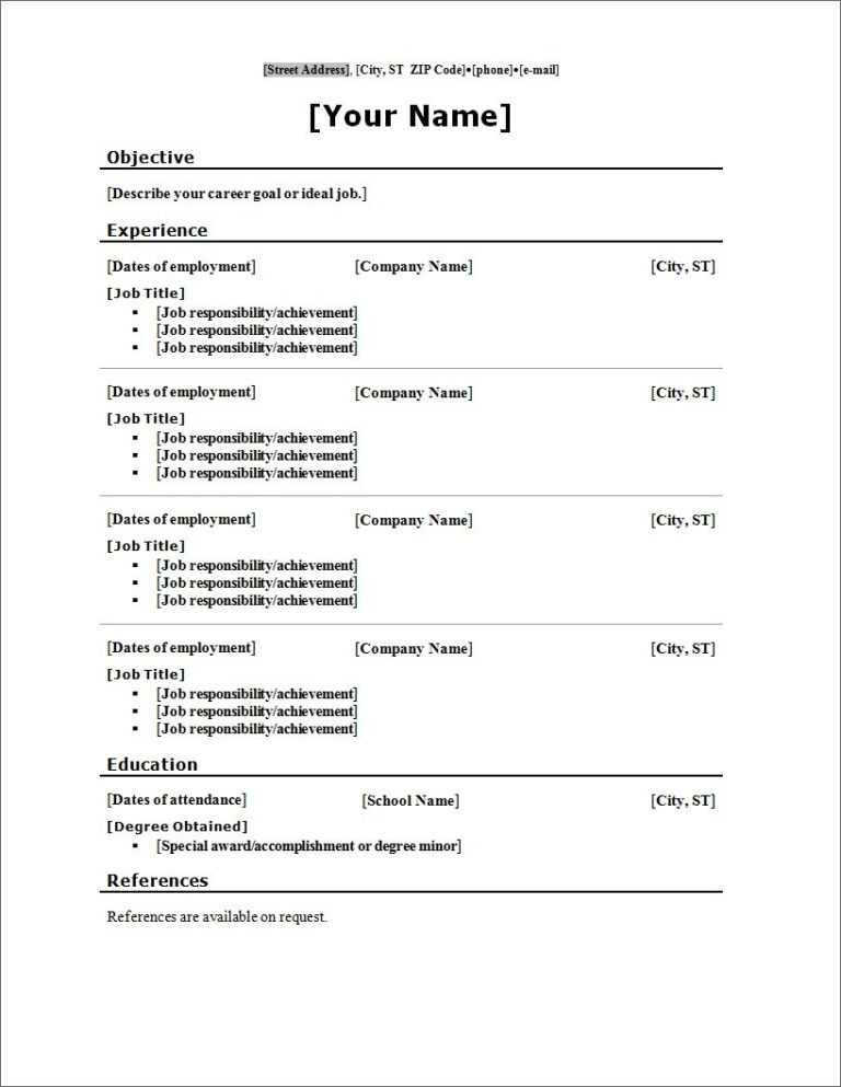 blank resume templates for microsoft word pdf