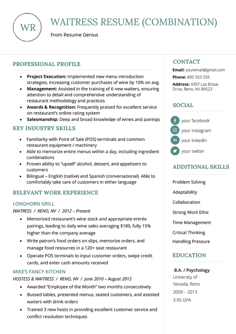 The Combination Resume Examples Templates Writing Guide Pertaining 