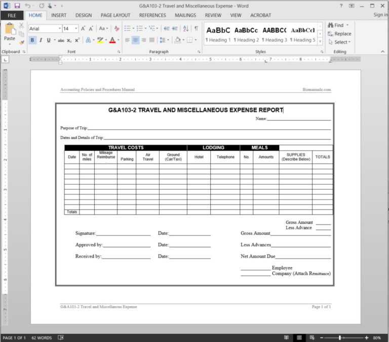 Capital Expenditure Report Template